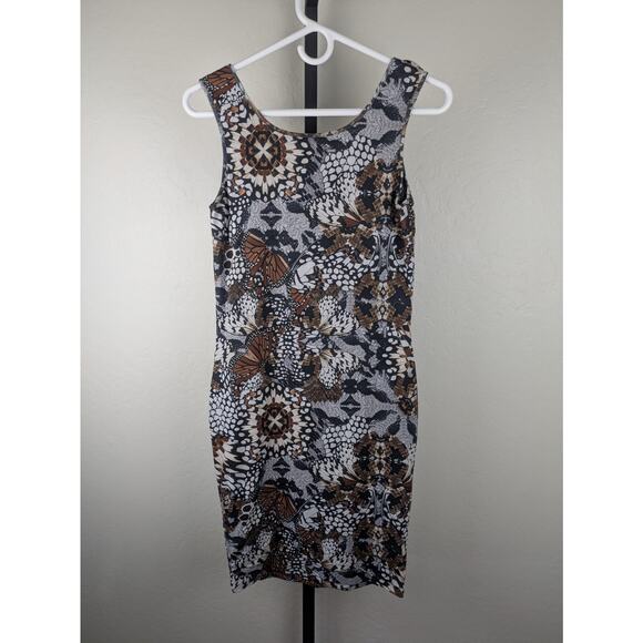 Torn by Ronny Kobo Sleeveless Midi Length Bodycon Dress butterfly print - Picture 3 of 9